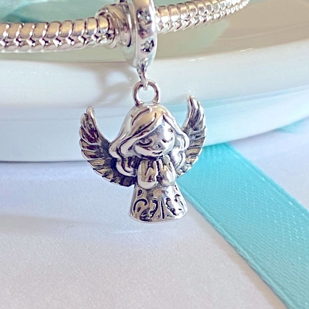S925 Sterling Silver Christmas Angel bracelet charm,pendant ,Pandora compatible - Picture 3 of 6